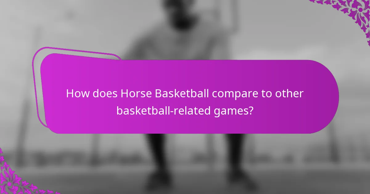 How does Horse Basketball compare to other basketball-related games?