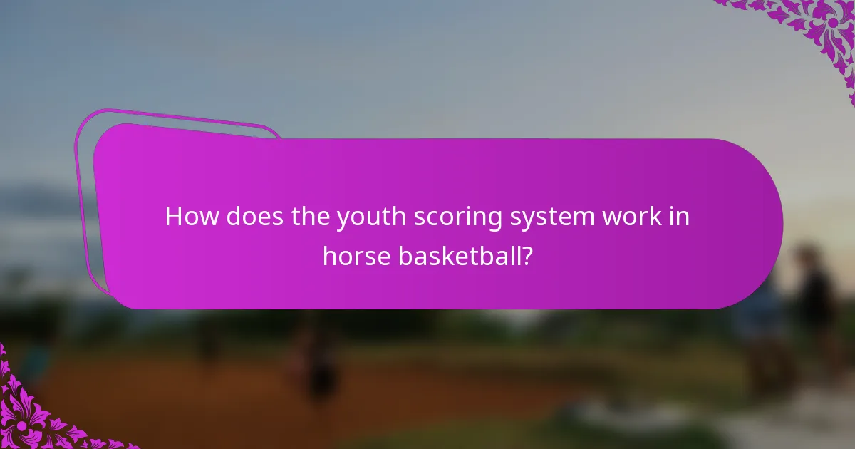 How does the youth scoring system work in horse basketball?