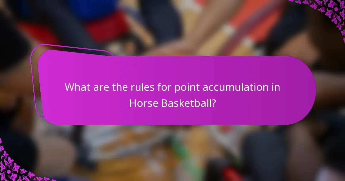 What are the rules for point accumulation in Horse Basketball?